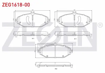ZEGEN ZEG1618-00 Fren Balata On Mercedes E Serısı (W213) E 200 2016- / E 220 D 2016- / E 250 2016- / C Serısı (W205) 