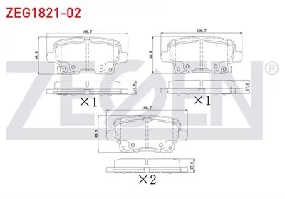 ZEGEN ZEG1821-02 Fren Balata Arka Ikazlı Opel Insıgnıa B (Z18) 1.5 T - 1.5 D - 1.6 Cdtı - 2.0 Cdtı 2017- 