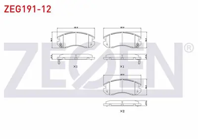 ZEGEN ZEG191-12 Fren Balata On Subaru Impreza (Gc) 1.6i 1992-2000 / Impreza (Gc) 1.8i 1992-2000 / Legacy Iıı (Be.Bh) 