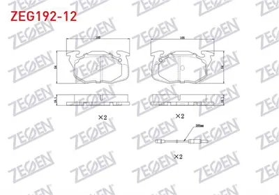 ZEGEN ZEG192-12 Fren Balata On Fıslı Renault R9 (L42) 1.4 1985-2000/ R11 (B/C37) 1.4 1983-1995/  R11 (B/C37) 1.7 198 