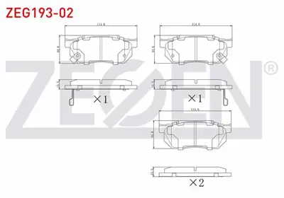 ZEGEN ZEG193-02 Fren Balata On Ikazlı Honda Cıvıc V 1.3 1992-1995 / Integra (Da) 1.8i 16v 1985-1993 / Integra (Da) 1 