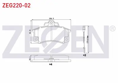 ZEGEN ZEG220-02 Fren Balata On Fıslı Renault R21 (B48.L48) Concorde 2.0 1986-1993 