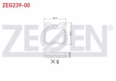 ZEGEN ZEG239-00 Fren Balata Arka Opel Vectra B 1.6i 1995-2003/ Vectra B 2.0i 1995-2003/ Vectra B 2.0 Dtı 1995-2003/ 