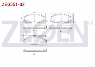 ZEGEN ZEG351-02 Fren Balata On Ikazlı Honda Accord Iv-V-Vı 1.6i 2.0i 16v 1990-1993-1997 / Accord Vı 1.6i 2.0i Ls 199 