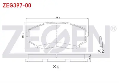 ZEGEN ZEG397-00 Fren Balata On Mazda E 2200 (Sr2) 1991-2004 