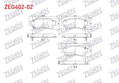ZEGEN ZEG402-02 Fren Balata On Ikazlı Tel Delıklı Toyota Corolla (_E10_) 1.3i 1992-1997 / Corolla (_E10_) 1.6i 1992- 