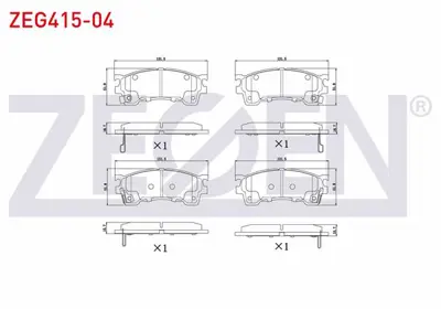 ZEGEN ZEG415-04 Fren Balata On Mazda 626 Iv (Ge) 1.8i 1992-1997/ 626 Iv (Ge) 2.0i 1992-1997 /  626 V (Gf) 1.8i 1997- 