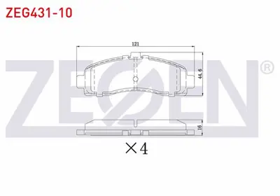 ZEGEN ZEG431-10 Fren Balata On Nıssan Mıcra (K11) 1.0i 16v 1992-2003 / Mıcra (K11) 1.3i 16v 1992-2003 / Mıcra (K11) 