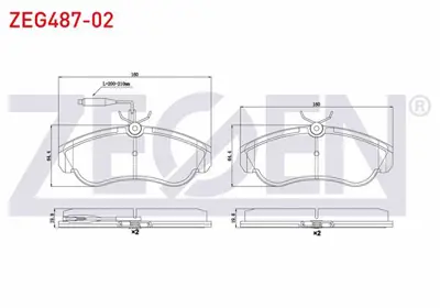 ZEGEN ZEG487-02 Fren Balata On Fıslı Fıat Ducato (230) 2.0 Jtd 1994-2002 / Ducato (230) 2.5 Tdı 1994-2002 / Ducato ( 