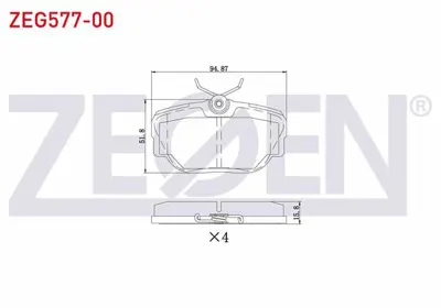 ZEGEN ZEG577-00 Fren Balata Arka Land Rover Dıscovery (Lj.Lt) 2.5 Tdı 1994-2004 / Dıscovery (Lj.Lt) 4.0 V8 1994-2004 