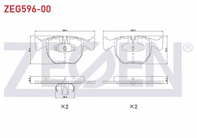ZEGEN ZEG596-00 Fren Balata On Bmw X5 (E53) 3.0 D 2000-2007/ (E53) 3.5 Xd 2000-2007/ X5 (E53) 4.4 2000-2007/ (E53) 4 