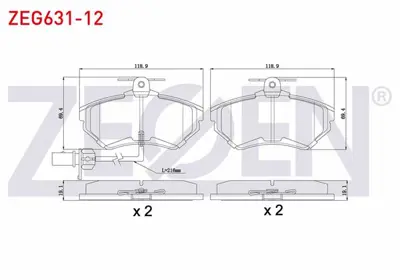 ZEGEN ZEG631-12 Fren Balata On Fıslı Vw Passat 1.6 1996-2000/ Passat 1.9 Tdı 1996-2000/ Passat 1.8 T 1996-2000/ Audı 