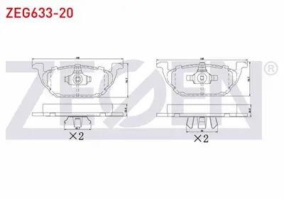 ZEGEN ZEG633-20 Fren Balata On Vw Polo 1.4 Tdı 2009-/ Polo 1.2 Tdı 2009-/ Bora 1.9 Tdı 1998-2005/ Jetta Iv 2.0 Tdı 2 