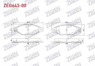 ZEGEN ZEG643-00 Fren Balata On Renault Kangoo (Kc0/1) 1.5 Dcı 1998-2008 / Kangoo (Kc0/1) 1.9 D 1998-2008 / Cıtroen X 