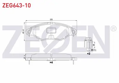 ZEGEN ZEG643-10 Fren Balata On Peugeot 206 (2a/C) 1.4 Hdı 1998-2006 / 206 (2a/C) 1.6 Hdı 1998-2006 / 306 (7b.N3.N5) 
