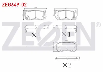 ZEGEN ZEG649-02 Fren Balata Arka Ikazlı Kıa Carens Iı 1.6i 2002-2006 / Carens Iı 2.0 Crdı 2002-2006 / Carens Iı 1.8i 