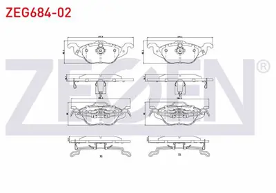 ZEGEN ZEG684-02 Fren Balata On Ikazlı Opel Astra G 1.2 16v 1998-2005 / Astra G 1.4 16v 1998-2005 / Astra G 1.6 16v 1 