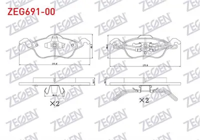 ZEGEN ZEG691-00 Fren Balata On Ford Focus I 1.6i 16v 1998-2004/ Focus I 1.8i 16v 1998-2004/ Focus I 1.8 Tdcı 1998-20 