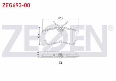 ZEGEN ZEG693-00 Fren Balata Arka Ford Focus I 1.6i 16v 1998-2004/ Focus I 1.8i 16v 1998-2004/ Focus I 1.8 Tdcı 1998- 