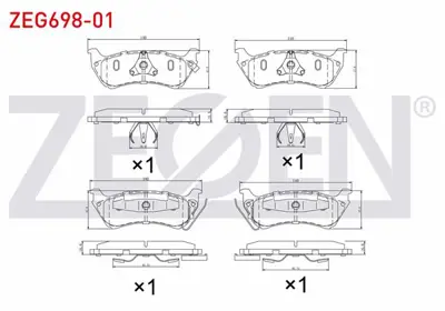 ZEGEN ZEG698-01 Fren Balata Arka Ikazlı Mercedes M Class (W163) Ml 320 1998-2005 / M Class (W163) Ml 270 Cdı 1998-20 