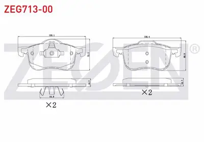 ZEGEN ZEG713-00 Fren Balata On Volvo C70 I 2.0 1998-2005/ S60 I 2.0 T5 2000-2010/ S80 I 3.0 T6 1998-2006/ V70 I 2.0 