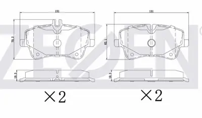ZEGEN ZEG768-00 Fren Balata On Mercedes C Serısı (W203) C 200 Cdı 2000-2006/ (W203) C 180 2000-2006/ (W203) C 200 20 