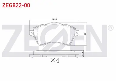 ZEGEN ZEG822-00 Fren Balata On Land Rover Freelander (Ln) 2.5i 1998-2007 