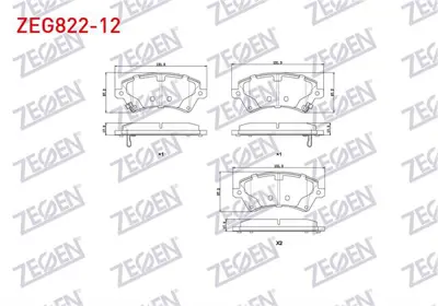 ZEGEN ZEG822-12 Fren Balata On Ikazlı Toyota Corolla 1.4 Vvt-I 2002-2007/ 1.6 Vvt-I 2002-2007/ 1.4 D-4d 2002-2007/ C 