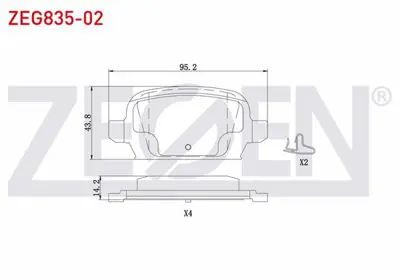 ZEGEN ZEG835-02 Fren Balata Arka Opel Combo C 1.3 Cdtı 2001-2006 / Combo C 1.7 Cdtı 2001-2006 / Combo C 1.7 Cdtı 200 