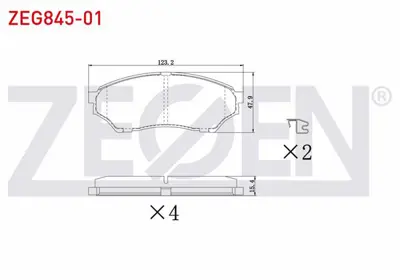 ZEGEN ZEG845-01 Fren Balata On Mıtsubıshı Pajero Pının (H6w.H7w) 1.8 Gdı 1999-2007 