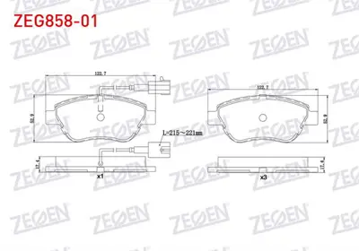 ZEGEN ZEG858-01 Fren Balata On Fıslı Fıat Lınea 1.3 Mjt 2007-/Albea 1.2i 2003-2007/Albea 1.3 Mjt 2007-/Doblo 1.3 Mjt 