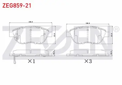 ZEGEN ZEG859-21 Fren Balata On Ikazlı Opel Corsa D 1.3 Cdtı 90 Hp 2006-2014 / Corsa D 1.4 90 Hp 2006-2014 / Fıat 500 
