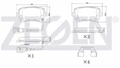 ZEGEN ZEG897-11 Fren Balata Arka Fıslı Volkswagen Transporter V (7ha.7hh.7ea.7eh) 1.9 Tdı 2003-2011/ Transporter V ( 
