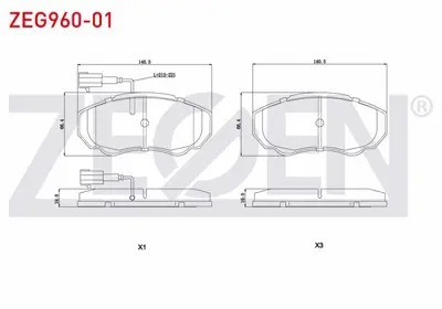 ZEGEN ZEG960-01 Fren Balata On Fıslı Fıat Ducato 2.8 Tdı 2002-2006 /Ducato 2.3 Jtd 2002-2006/Ducato 2.0 Jtd 2002-200 
