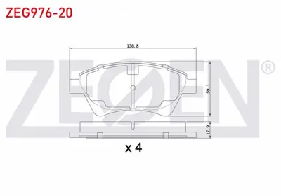 ZEGEN ZEG976-20 Fren Balata On Renault Megane Iı (Bm0/1.Cm0/1) 1.5 Dcı 2002-2008 / Megane Iı 1.6i 16v 2002-2008 / Sc 