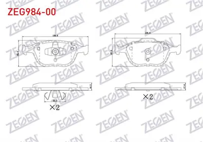 ZEGEN ZEG984-00 Fren Balata On Ford Transıt Connect 1.8 Tdcı 2002-2013 / Tourneo Connect 1.8 Tdcı 2002-2013 / Focus 