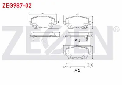 ZEGEN ZEG987-02 Fren Balata On Ikazlı Suzukı Swıft Iıı (Mz.Ez) 1.3i 2005-2010/ Swıft Iıı 1.3 Ddıs 2005-2010/ Swıft I 