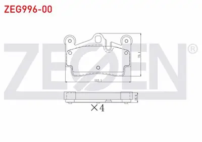 ZEGEN ZEG996-00 Fren Balata Arka Volkswagen Touareg (7la.7l6.7l7) 6.0i W12 17-18 Jant 2002-2010 