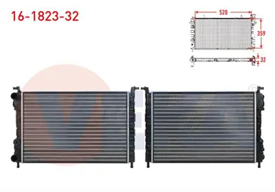 VEKA 16-1823-32 Radyator Mekanık (32mm) Fıat Palıo (178bx) (178dx) 1.2i 16v M-T 1996-2005 