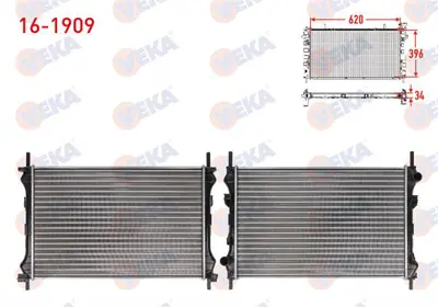 VEKA 16-1909 Su Radyatoru Mekanık Ford Transıt (V184) 2.4 Tdcı M-T Ac+/- 2000-2006 