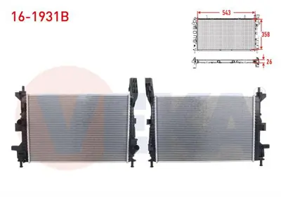 VEKA 16-1931B Su Radyatoru Brazıng Ford Focus Iıı 1.0 Ecoboost M-T Ac+/- 2011-2015 