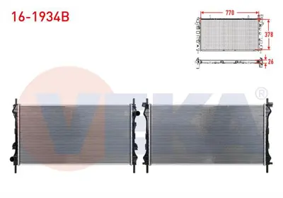 VEKA 16-1934B Su Radyatoru Brazıng Ford Transıt (V184) 2.4 D M-T Ac+ 2000-2006 