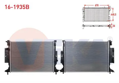 VEKA 16-1935B Su Radyatoru Brazıng Ford Focus Iıı 1.5 Ecoboost A-T/M-T Ac+/- 2011-2015 