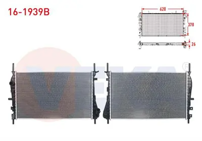 VEKA 16-1939B Su Radyatoru Brazıng Ford Mondeo Iıı 2.0 Tdcı - 2.0i 16v A-T/M-T 2000-2007 
