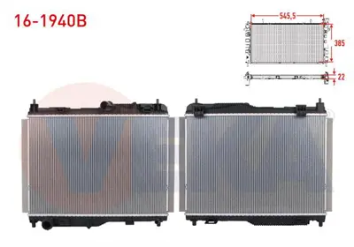 VEKA 16-1940B Su Radyatoru Brazıng (5.5mm Fin) Ford Ecosport 1.0 Ecoboost A-T 2018- / Fıesta Vıı 1.1 Ti-Vct A-T 20 
