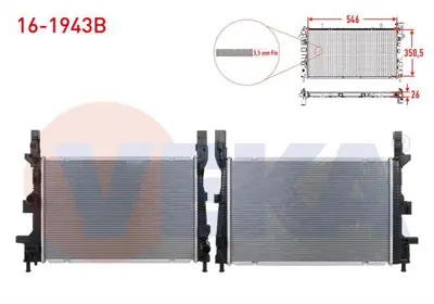 VEKA 16-1943B Su Radyatoru Brazıng (5.5mm Fin) Ford Focus Iıı 1.5 Tdcı 2011-2015 / Transıt Connect 1.5 Tdcı 2013-/ 