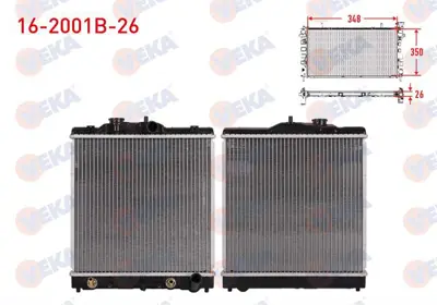 VEKA 16-2001B-26 Radyator Brazıng Honda Cıvıc Vı 1.6i A-T Ac+/- Kalınlık 26mm 1995-2001 