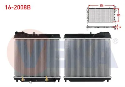 VEKA 16-2008B Su Radyatoru Brazıng Honda Jazz Iı (Gd) 1.2 A-T Kısa Tıp 2002-2008 