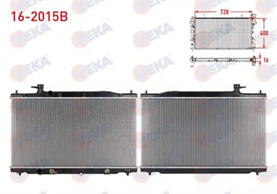 VEKA 16-2015B Su Radyatoru Brazıng Honda Cr-V Iıı 2.0 I-Vtec A-T Ac+/- 2006-2012 