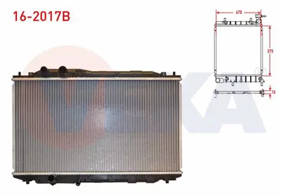VEKA 16-2017B Su Radyatoru (Alt Boru Segmanlı) Brazıng Honda Cıvıc Vııı 1.6 M-T Ac+/- 2005-2012 